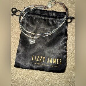 Lizzy James Silver Anklet with Heart Accent